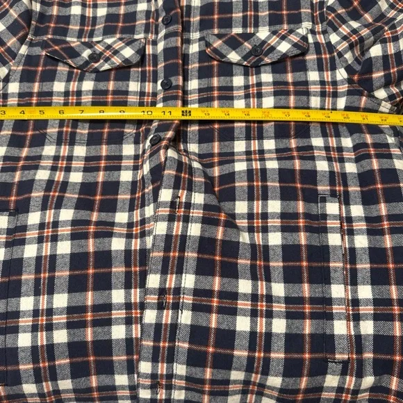 Navy and White Plaid Button-Up Shirt